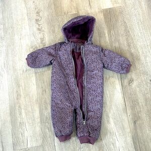 Baby Girl Snow Suit Danish Brand 6-9 months Purple floral print European